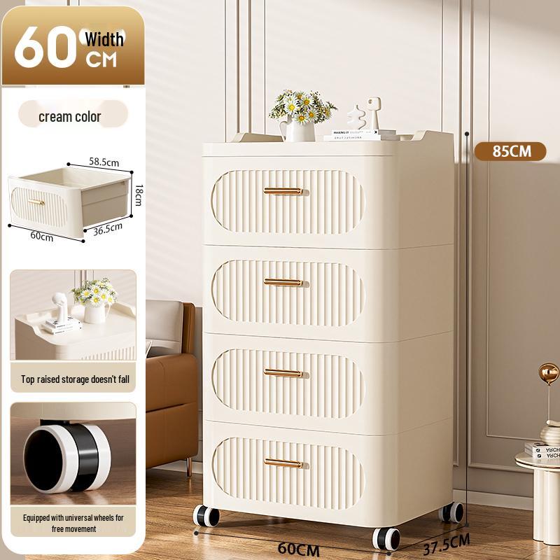 Multi-Layer Drawer-Style Plastic Storage Cabinet for Home & Clothes Organization