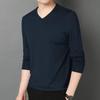 2023 Men's Slim Fit V-Neck Long-Sleeved T-Shirt for Spring and Autumn