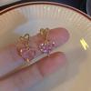 LATS Unique Design Exquisite Pink Love Zircon Earrings for Women 2023 New Elegant Fashion Sweet Earring Trend Zircon Party Gift