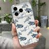 Прозрачный чехол для телефона с рисунком Луны и кита для iPhone 17e 17 16 15 14 13 Pro Max 17 16 Pro 16e 12 11 Прозрачная противоударная мягкая крышка