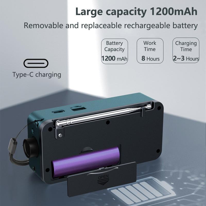 FM-радио Портативный перезаряжаемый Bluetooth-динамик USB TF MP3-плеер со светодиодной подсветкой 3,5-мм разъем для наушников Уличный радиоприемник FM