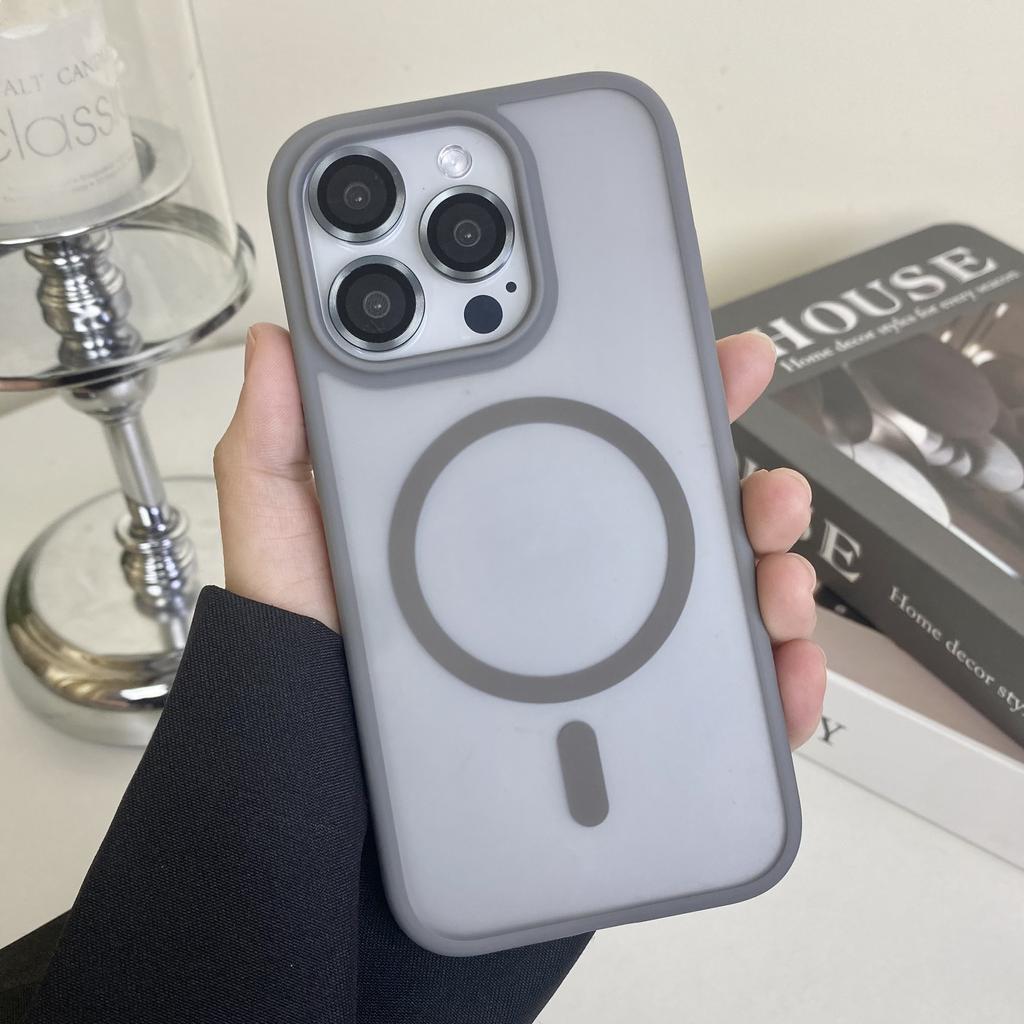 Магнитный противоударный чехол Magsafe для iPhone, защитное пальто с беспроводной зарядкой, темный iPhone14 15 14Pro Max 13 Pro Max