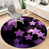 1pc Purple Stars Decor Chair Carpet for Office Non Slip, Lightweight, Machine Washable Rug for Office Holiday Decor