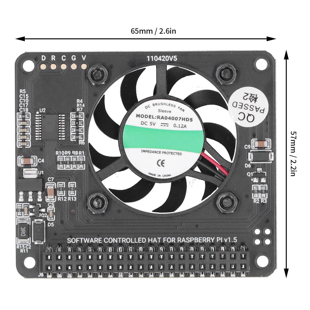 Cooling Fan Module with Power Switch Adjustable Speed for Raspberry Pi 4B 3B+/3B