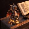 Офисный Настольный Орнамент Светящаяся Фигурка Дракона, Смоляная Статуя Готического Замка, Декоративная Модель Мифического Существа Фэнтези для Дома, Стола, Декор Столешницы