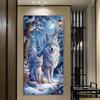 Луна Снежный Волк Большой Размер Алмазная Живопись Зимний Пейзаж Сделай Сам Полная Квадратная Круглая Выкладка Стразами Вышивка Дикие Животные Мозаика Наборы для Вышивания Крестом