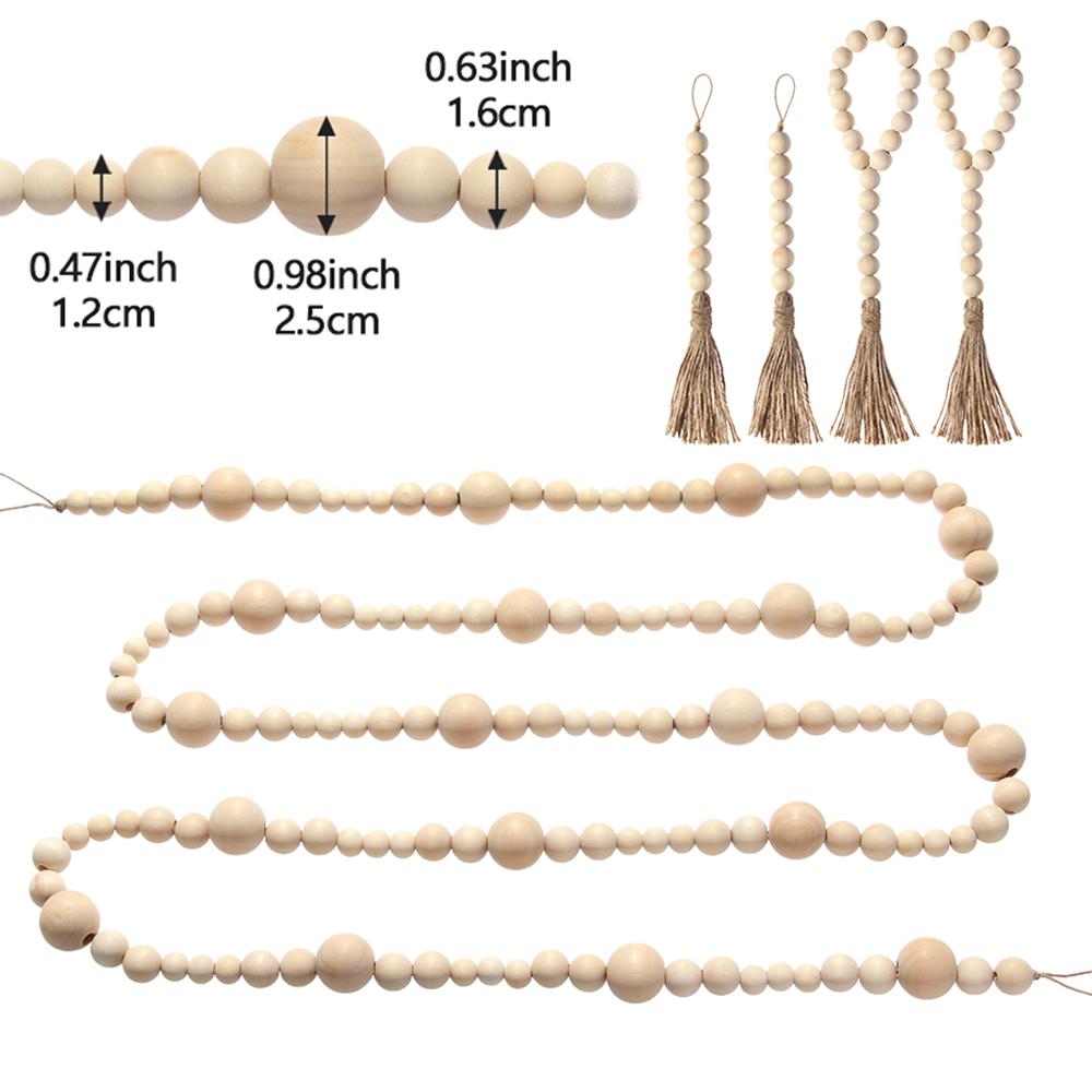 Праздничный фермерский деревенский деревенский деревянный бисерный гирлянда настенный декор для дома молитвенные четки