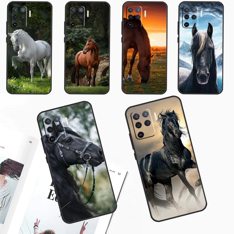 Чехол с изображением лошади для OPPO A79 A74 A94 A58 A78 A98 A5 A9 A53 A52 A72 A15 A17 A77 A16 A76 A96 A57S A54S