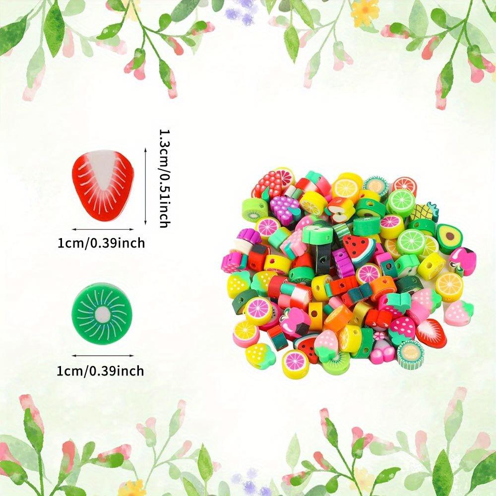 50/100/200 шт. Фруктовые бусины из полимерной глины, смешанные фруктовые бусины, разделительные бусины для браслета, ожерелья, изготовления ювелирных изделий