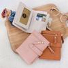 Korean Fashion Ladies Short Wallet Pu Multi-function Coin Fold Over Purse Card Holder