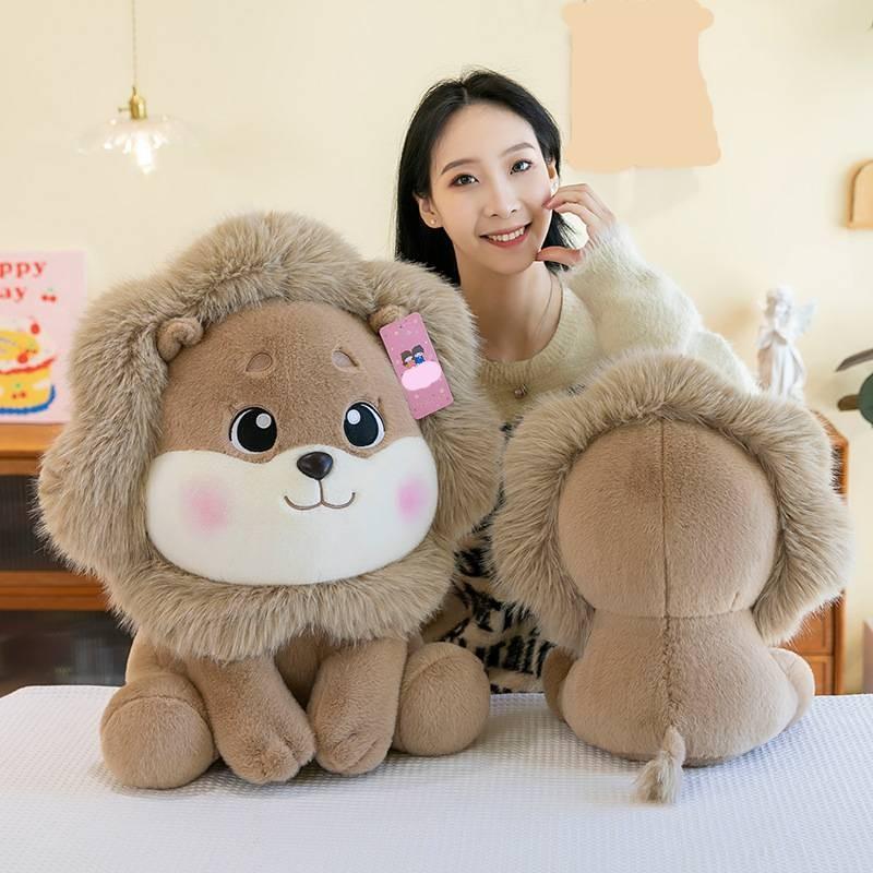 Adorable Lion Plush Toy For Kids Sleep Comfort Pillow With Pp Cotton Filling For Home Decor