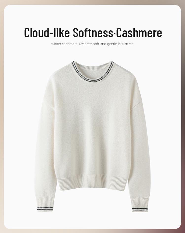 Women's Cashmere Knit Sweater - Autumn/Winter Loose Fit, Versatile Style