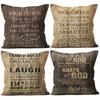 Vintage Country Style Inspirational Throw Pillow Covers - 45x45cm | Farm Porch Bench Sofa Bed Living Room Decor