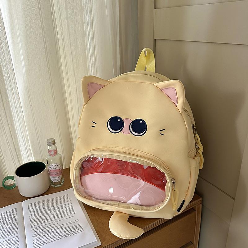 Cat Cartoon Animal Backpack With Nylon Material For Daily Use