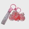 Oil-filled Motorcycle Drift Bottle Keychain with Quicksand Beads - Car Accessory & School Bag Charm Gift