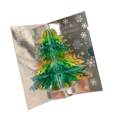 CAWKAY 3D Рождественская открытка-елка с музыкой, 3D pop-up открытка на Рождество, Складная, Подарок на праздник (зеленый)