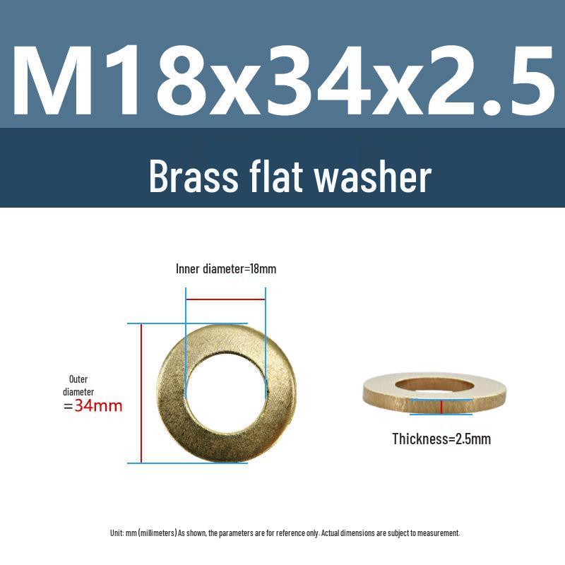 Yigu Durable Brass Flat Washers: M2-M12 Screws