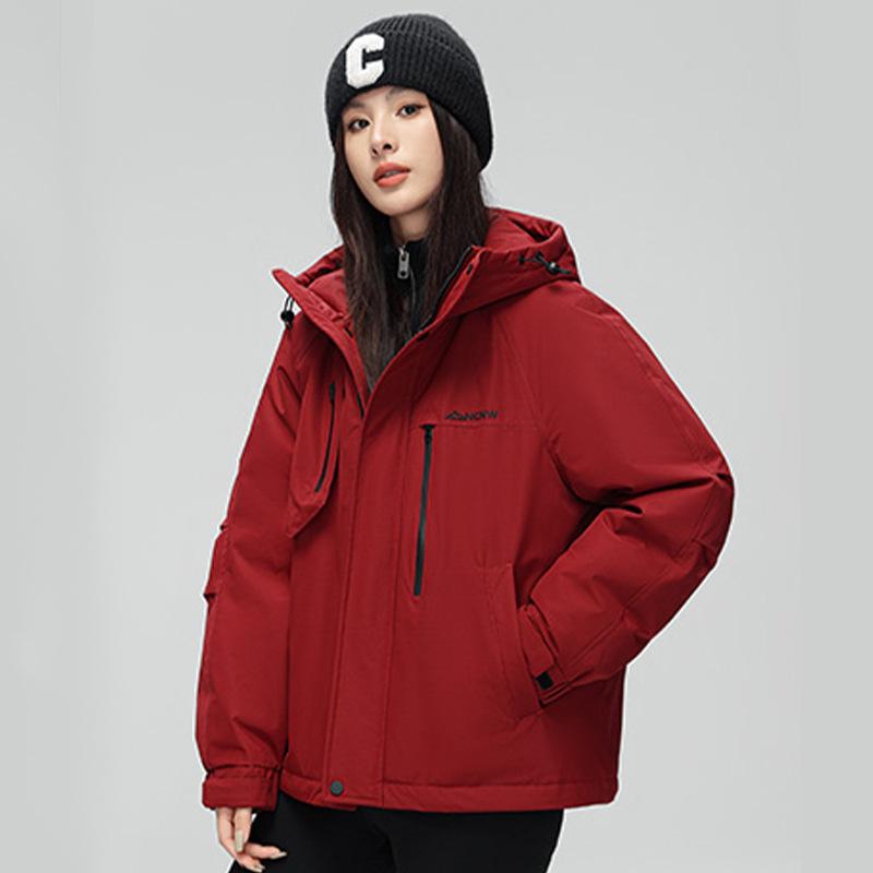 Женская уличная ветрозащитная теплая куртка с интегрированным пухом и пером, мужская куртка на 90% утином пуху