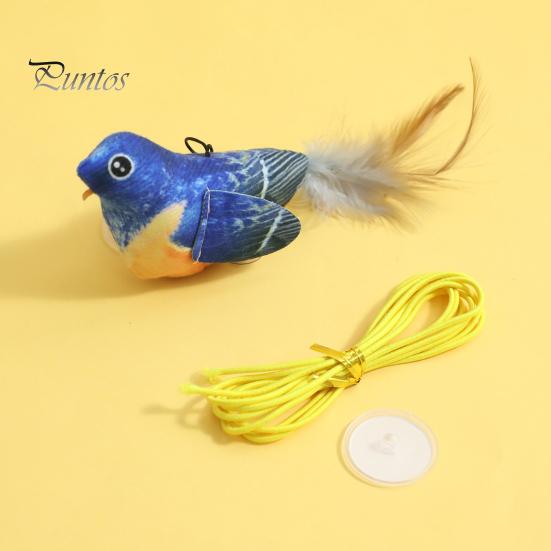 Интерактивная игрушка для кошек «щебечущая птица», реалистичная плюшевая птица с перьями, активируемая прикосновением, игрушка для котят с реалистичным щебечущим звуком для домашних кошек, успокаивает