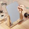 360 Degrees Rotatable Makeup Mirror with Wooden Base High Clarity Men Women Desktop Vanity Mirror Portable Travel Rectangle Cosmetic Mirror