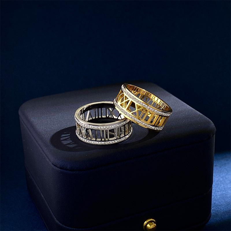 Новое полое кольцо с римскими цифрами, простое мужское и женское креативное украшение