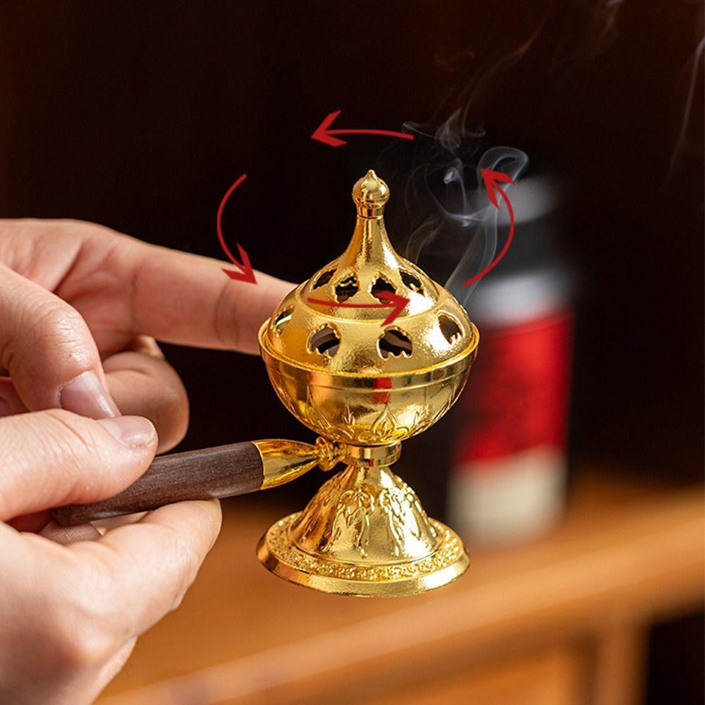 Rotating Incense Burner Retro Style Handheld Stove New Incense Censer  Meditation