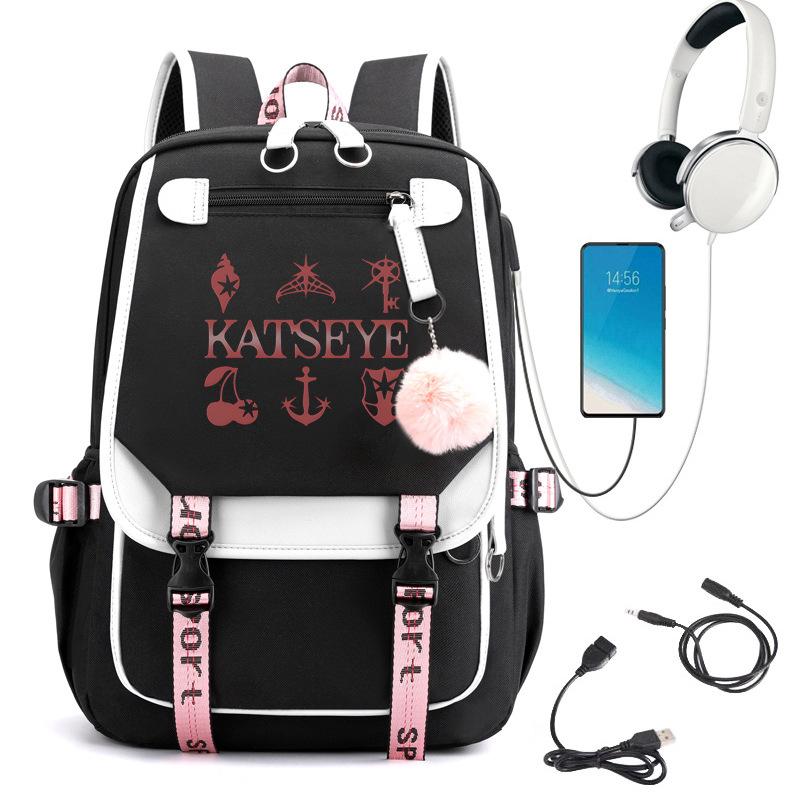 KATSEYE School Backpack for Students Fashion Laptop Daypack Lightweight Water-Resistant Large Capacity 60123-16