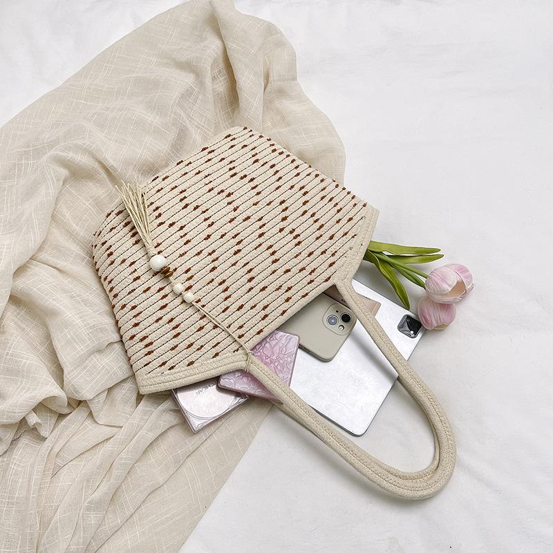 Fairy Ballet Style Holiday Straw Bag 2025 New Autumn Niche Large Capacity Weaving Portable Foreign Style Shoulder Bag