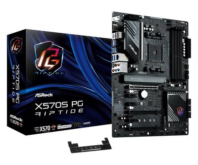 Материнская плата ASRock X570S PG Riptide AMD Ryzen 5000 Series CPU Совместимая материнская плата X570 ATX Авторизованный дистрибьютор (Сокет AM4) [Отечественный продукт]