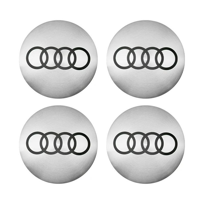 4Pcs 56mm 60mm Car Wheel Center Hub Cap Covers Sticker For AUDI A3 A4 A5 A6 C5 B5 B6 B7 A7 A8 Q7 Q5 Q3 RS TT Sline Quattro Badge