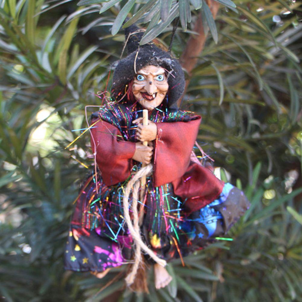 DIY Decoration Halloween Garden Bar Decor Ghost Festival Hanging Doll Witch Figurine Witch Pendant