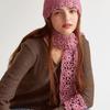 MERRYMOTIVE Handmade Crochet Knitted Scarf (Melange Pink)