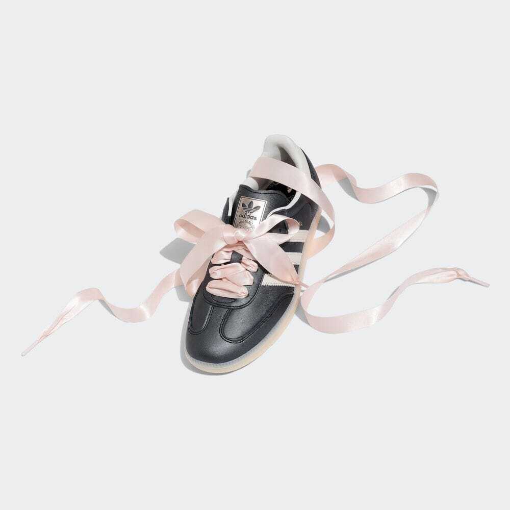 IH8047 adidas Originals Samba OG Черно-розовые шнурки-ленты (Женский)