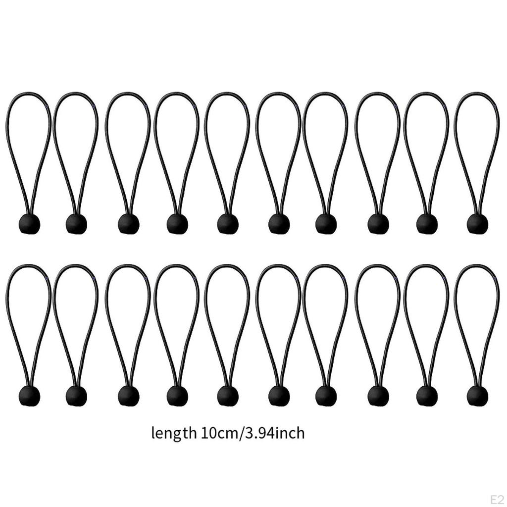 20Pcs Bungee Cord Balls Strap Multifunctional Indoor Outdoor Elastic Tarp Tie for Awing