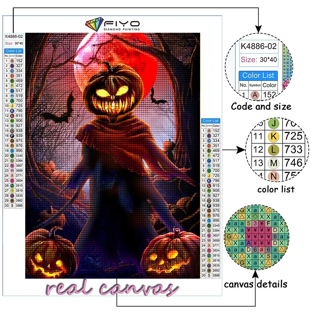 Популярная 5D Diy вышивка крестиком Хэллоуин страшная голова тыквы человек картина полная дрель набор для вышивки крестиком настенная наклейка домашний декор