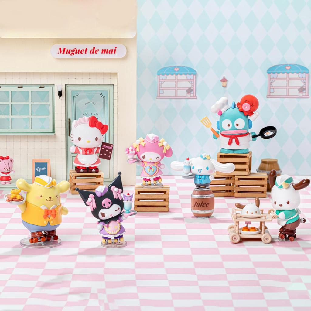 TOP TOY Sanrio Characters Roller Skate Diner Series Gachapon Blind Box Figure Soft Vinyl PVC Premium Toy Birthday Gift My Melody Kuromi Character