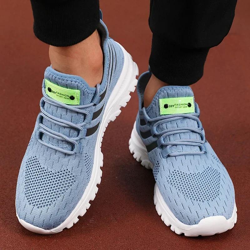 Men'S Spring Mesh Breathable Sports Shoes Men'S Casual Running Hollow Mesh Shoes Lightweight Anti Slip Work Shoes Sneakers Men