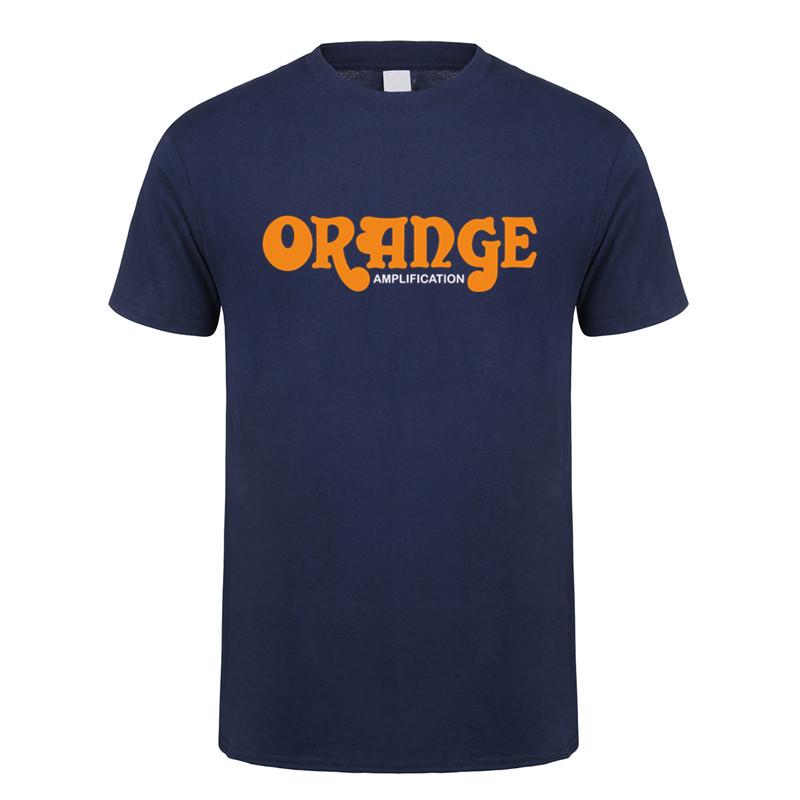 Британские гитарные усилители Orange Футболки Унисекс Повседневная с коротким рукавом Мужская Крутая Хлопковая Оранжевая Футболка с усилителем