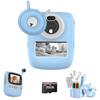 Детская камера, 30-мегапиксельная мгновенная камера, Wi-Fi, 1080P, цифровая камера для селфи, 2,4 дюйма с TF-картой 32 ГБ, подарок для мальчиков и девочек, синий