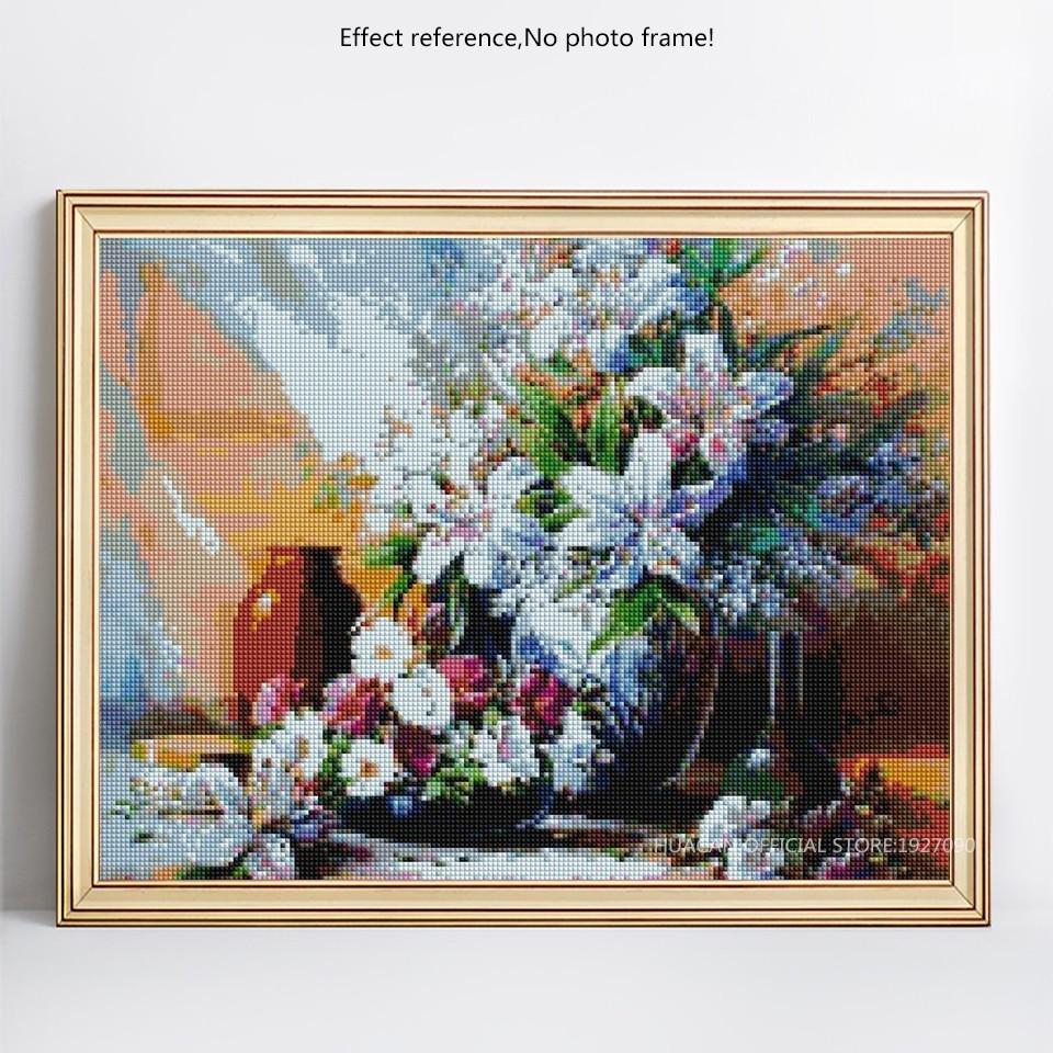 Diamond Painting Flower Rhinestone Full Round Diamond Embroidery Cross Stitch