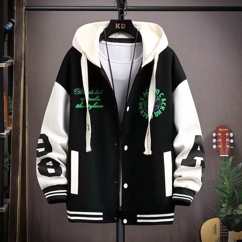 Spring Autumn Men's Jackets Korean Fashion Streetwear Hooded Coats Men Casual Trend Men Clothing Baseball Jackets Men