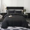 3pcs Brushed Solid Color Duvet Cover, Duvet cover*1+Pillowcases*2, Polyester Fabric, All Season Bedding