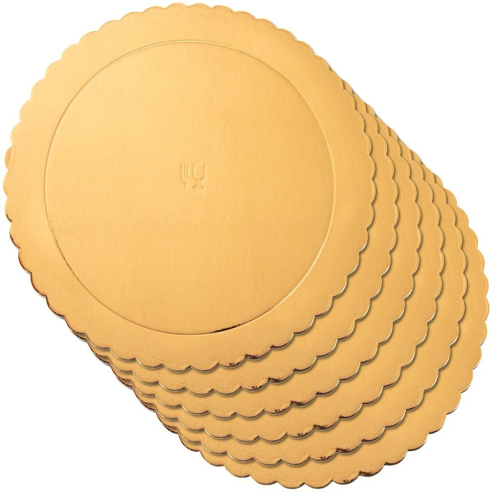 Cake Base, Cake, Gold, Round, 30 Cm, 6 Pcs.