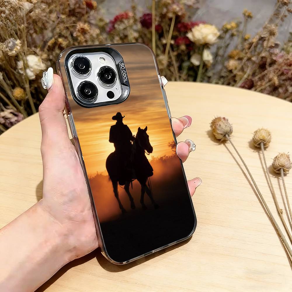 Чехол для телефона в стиле западного ковбоя для iPhone 17,16,15,14,13,12,11 Plus,Pro Max,XS,Разноцветный Серебристый Чехол для телефона Funda Cover