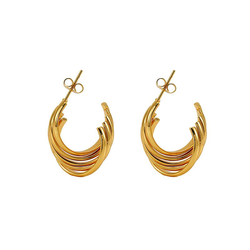 Модные серьги Niche, легкие, роскошные, темпераментные, универсальные, нерегулярные, высокочувствительные, серьги из титановой стали 18 карат