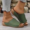 Fashion Women's Slippers 2024 Hot Sale Ladies Shoes Plus Size Sewing Daily Slippers Women New Round Toe Wedge Sandals Zapatos De Mujer