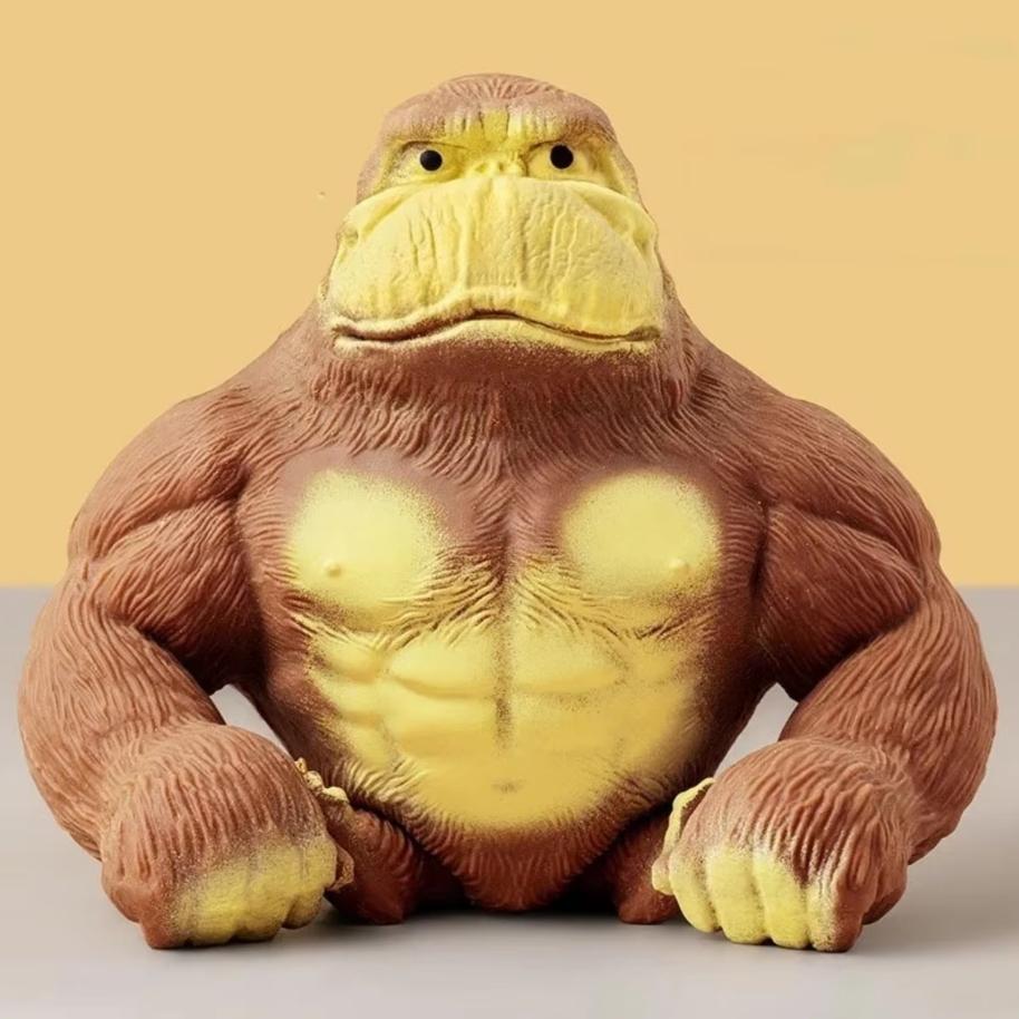 Сквиши Обезьянка Игрушка Растягивающаяся Наполненная Песком-Клеем Резиновая Горилла Эластичная Растягивающаяся Игрушка для Декомпрессии при Аутизме Взрослые Дети Подарок