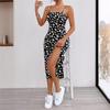Elegant Floral Print Split Thigh Camouflage Dress For Women Casual Maxi Dress Fashionable Floral Dress