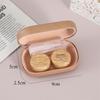 Wood Grain Lens Storage Box Compact Size Lens Container Set Contact Lens Case  For Business Trip