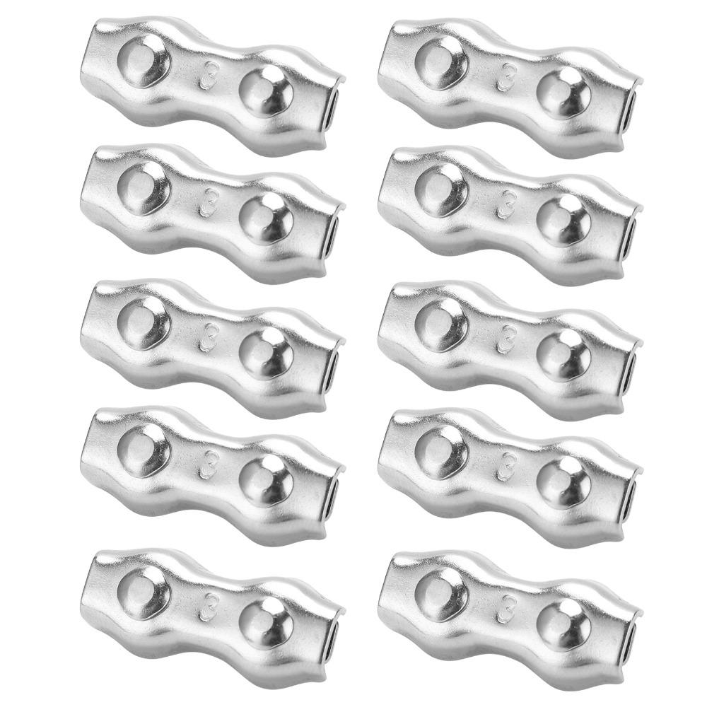 10pcs 304 Stainless Steel Steel Wire Rope Clip Double Grips Double Bolt Wire Clamp Electric Fences